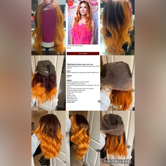 Chelsey Smith Cosmetics Crowns Cloud Pumpkin Petite Wig - Picture 1 of 10